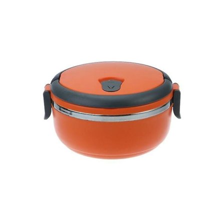 Termos Rostfritt Stål Lunchlåda Bärbar Läckagesäker Rund Matbehållare (Orange)
