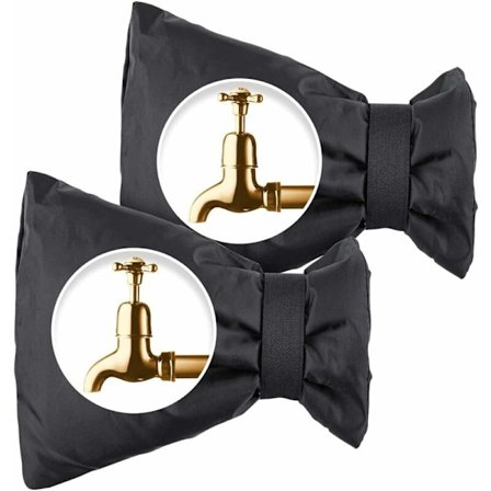 2 kpl ulkovesihanaan suoja, lämpösuojakotelo puutarhan vesihanalle talveksi, lämpöeristetty suoja, pakkassuoja, lumi, sade, pakkanen, kylmä (musta