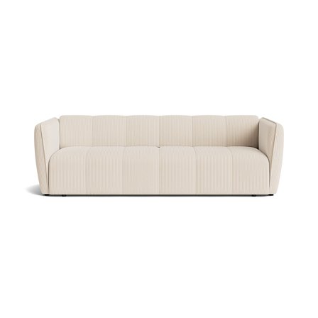 Calma 3-Sitzer-Schlafsofa mit Stauraum und Bettkasten, Lincoln Beige Cord-Optik, moderner Stil, Taschenfederkern und Nozag-Federung, 70cm