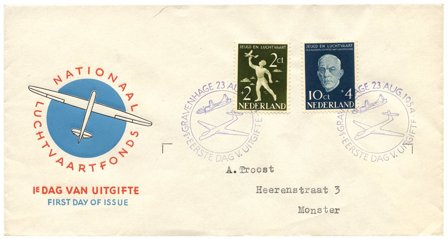 Holland 1954 - NVPH E18 - FDC - Med adresse