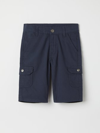 Polarn O. Pyret - Woven cargo shorts in solid color - 92 - Childrenswear - blue