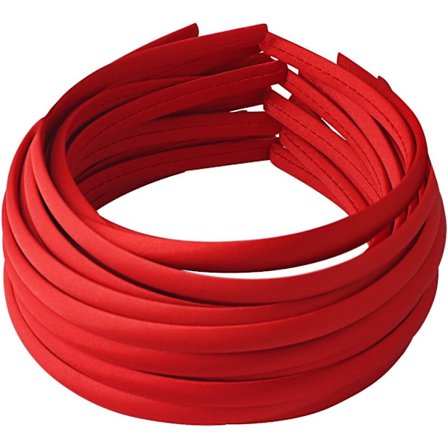 Parti med 20 delar 5 mm rött gör-det-själv-pannband Satinklädd flicka H