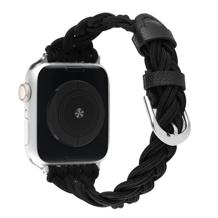Apple Watch Series 8 (41 mm) armband med elastisk flätning - Svart