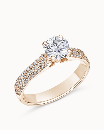 Sidestensring Fiona 18K Rosaguld Naturlig Diamant 0.50 Carat - Forlovelsesringe hos Vanbruun