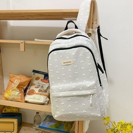 Student ryggsäck, allround ryggsäck med stor kapacitet, college ryggsäck, fräsch design, enkel, vattentät ryggsäck för gymnasiet, flicka - ljusgrå