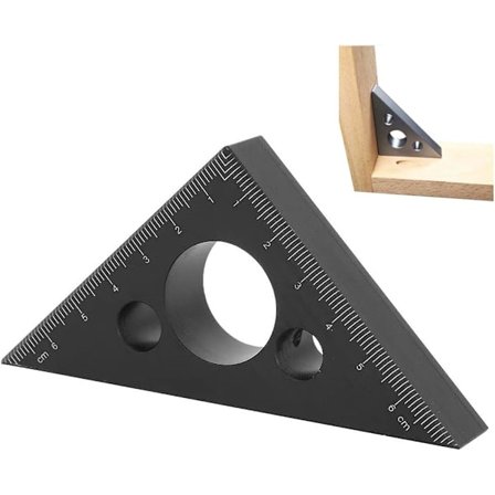 Snickare Triangulär Linjal, Aluminiumlegering Vinkel Linjal, Trä, ZQKLA
