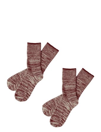 FUB 2-Pack Melange Socks - Red - 25/28
