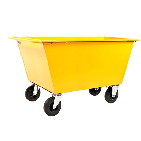 Sop- och avfallsvagn, volym 400 liter, massivgummihjul, gul