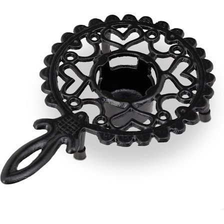 Te- og kaffekanner, støpejern, for 1 telys, antikk design, rustikk tevarmer, svart, 1 stk