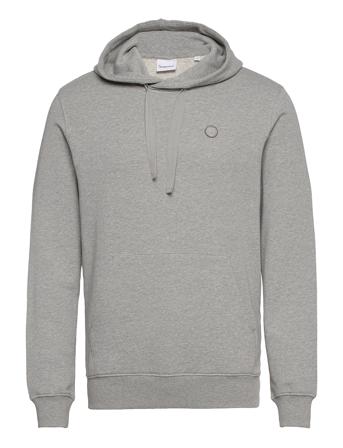 Elm Hood Basic Badge Sweat - Gots/V Grey Knowledge Cotton Apparel