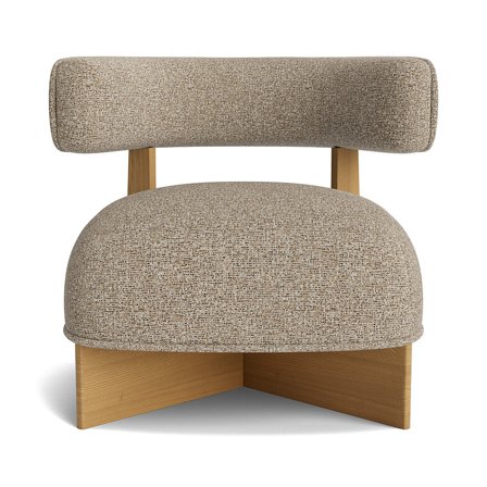 Stake Lænestol, Corbett Brun/Beige, Massiv Eg, 80x74x70cm - Komfortabel Polstret Lænestol med Elegant Design - Perfekt til afslapning