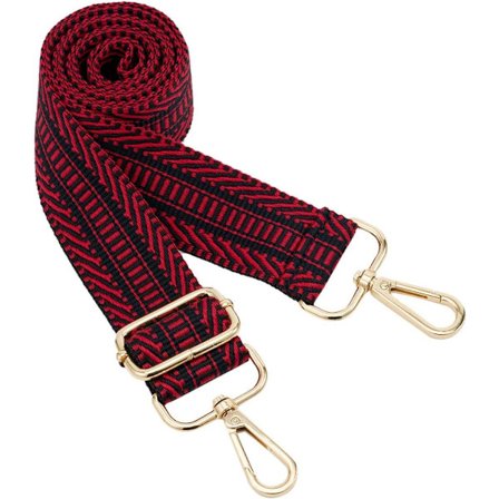 Bred axelväska i kanvas med justerbar bred axelrem (röd)