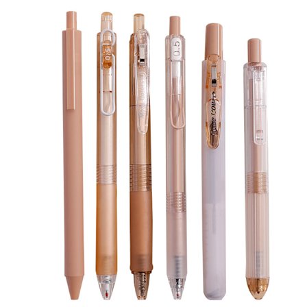 Gelpennor Set, 5-pack Retractable Gelpennor 0,5 mm Fineliner