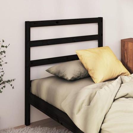 Vidaxl Sänggavel Svart 96x4x100 Cm Massiv Furu Svart