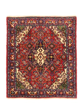 Alfombra Hosseinabad 70X80 Rojo Oscuro/Negro (Lana, Persia)