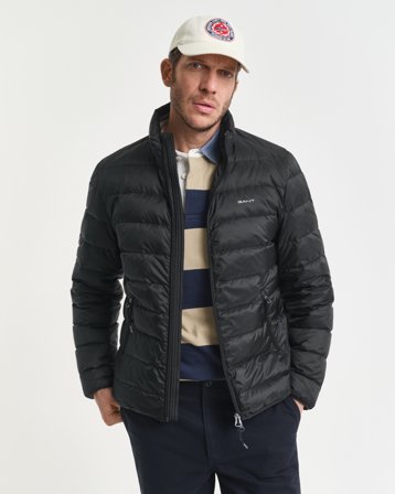 GANT Herren Leichte Daunenjacke (M) Schwarz Grau