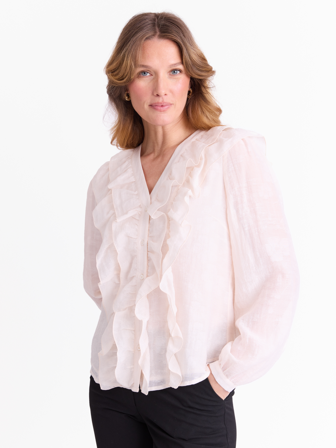 MATCH - Anine bluse - Marie Philippe - Str. 38 - Dame - Skjorter & Bluser - Hvit - 67% viskose, 33% nylon - resirkulert