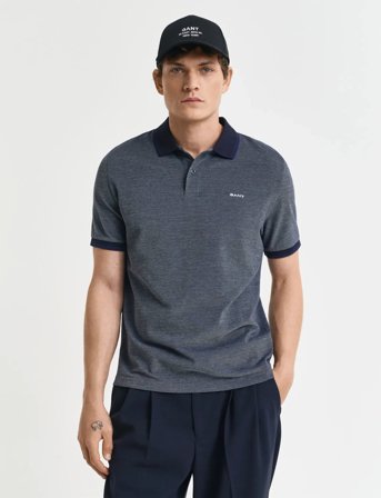 GANT 4-Col Oxford Ss Pique - Blue - M