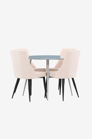 Venture Home - Plaza spisebord med Leone spisestol - Beige - Spisegruppe 4 personer - Fra Homeroom