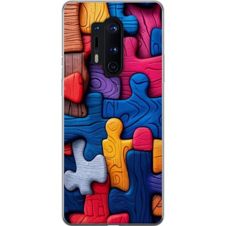 Yhteensopiva Puhelinkuori OnePlus OnePlus 8 Pro Leikkisä kuvitus Stitchin kanssa vaaleanpunaisissa omenoissa pehmeässä pastellidesignissa, jossa yh