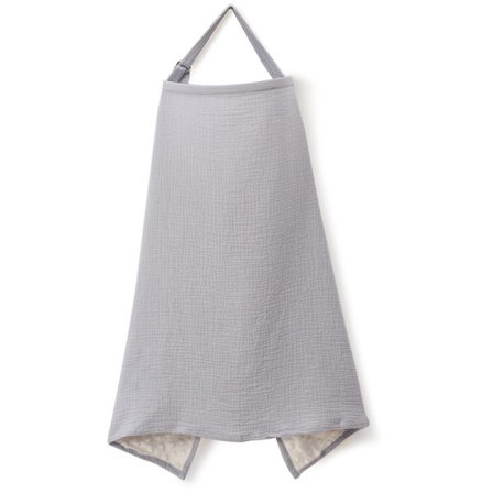 ING Amme-skjerm i bomull for ammende babyer - Pustende amme-skjerm i gasbind med justerbar ring (Grå)