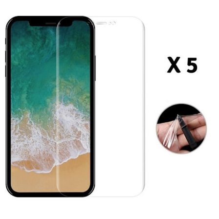 [Kompatibel med Apple iPhone XS MAX] Pakke med 5 Ultra Modstandsdygtige Plast Skærmbeskyttelsesfilm Anti Ridser Ultra Tynd [Phonillico ]