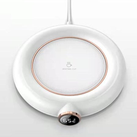 Värmare för kaffekopp, termostatisk värmeplatta, elektrisk termostatunderlägg, automatisk på/av, för kaffe, mjölk, te, kakao, varm choklad (Co