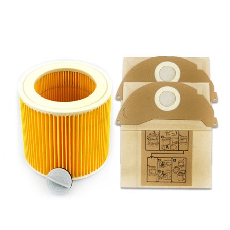 1 filter + 2 filter dammsugarpåsar lämpliga för Karcher Wd2250 A2004 A