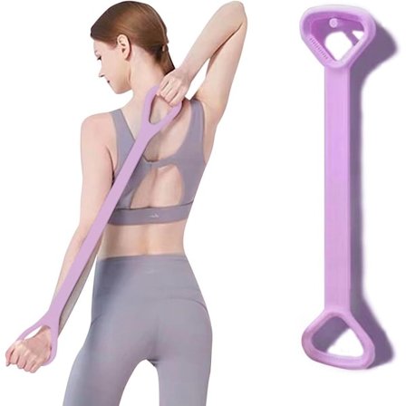 Åttetalls motstandsbånd, elastisk bånd - bærbar Pilates elastisk tau - lilla
