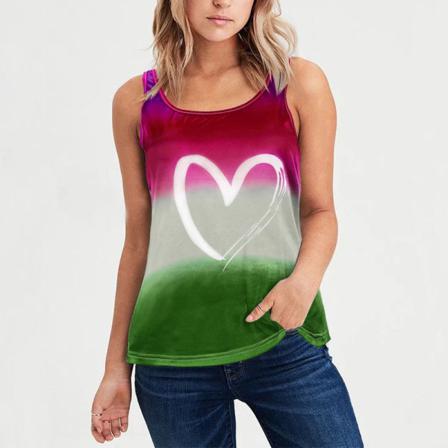 Ärmlösa Linne För Kvinnor U-hals T-shirts