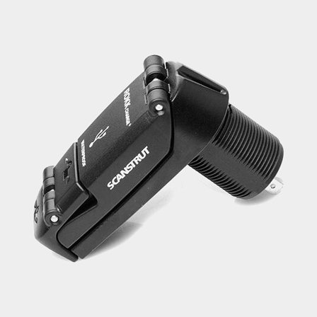 USB-stopcontact Scanstrut ROKK Charge+, ingebouwd, zwart, 12 V / 24 V, 36 / 60 W, 4.2 A, USB-A + USB-A, met deksel