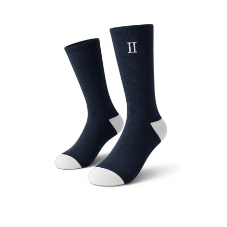 Les Deux | Pack de 2 paires de chaussettes bleu marine/blanc cassé William pour hommes - Chaussettes hautes