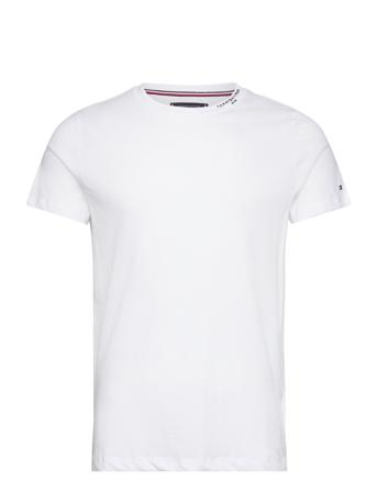 Tommy Logo Collar Tee T-shirts Short-sleeved Hvit Tommy Hilfiger*Betinget Tilbud