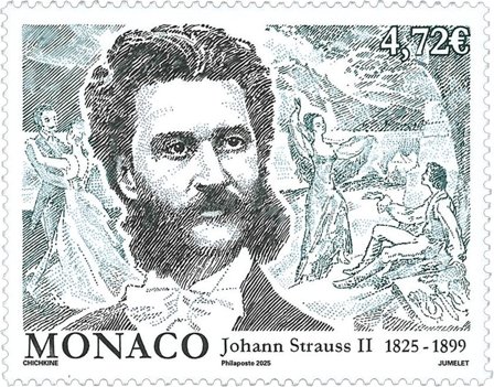 Monaco - Johann Strauss II - Postfrisk frimærke