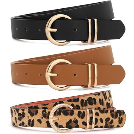 Belte - Damebelte - Damebelte - Stilig retro - Buksebelte - Dame - Justerbart unisex-belte - 110 cm - Lær