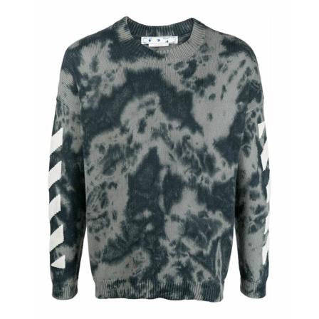 Off White, Round-neck Knitwear Grijs, Heren, Maat:M