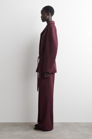 COS Women's Pantaloni In Misto Lana A Gamba Dritta in Rosso