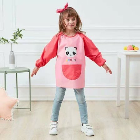 Malebørneforklæde Langærmet Vandtæt Hagesmæk Malerkittel til Piger Drenge 2-8 År