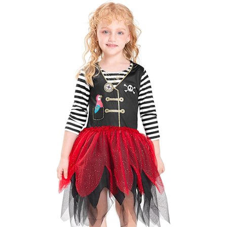 Piratkostume til børn, udklædningstøj, festtøj, til drenge og piger Farverig