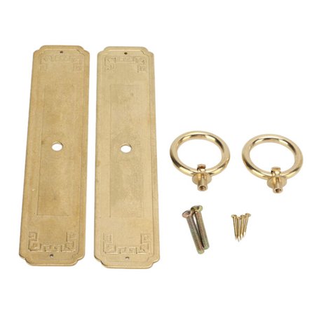 2 sett antikke håndtak 16 cm lange Ming Qing-dynastiet antikke retro messing enkelt hull skapdør vindushåndtak