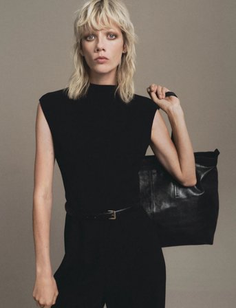 Mango Jumpsuit With Draped Neck And Belt - Black - L