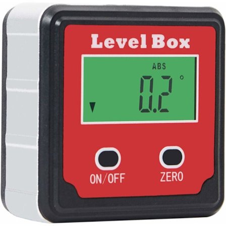 Magnetisk digital vinkelmåler Bevel Box Vanntett LCD Inclinometer med innebygde magneter Rød KLB