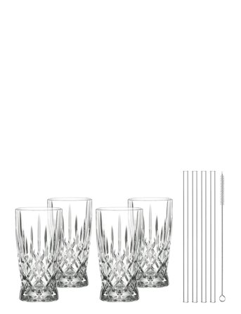 Nachtmann Noblesse Latte Macchiato Glass 35Cl With Glass Straw 4-P - Nude - 35 CL