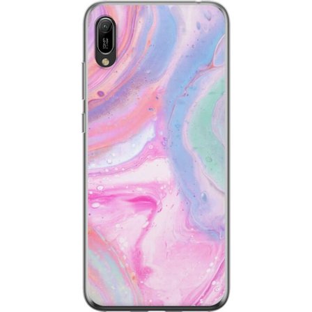 Yhteensopiva Puhelinkuori Huawei Huawei Y6 Pro (2019) Abstrakti pastellin värinen marmoritaide, jossa on nestemäinen akryyli vaikutus pinkissä, sin
