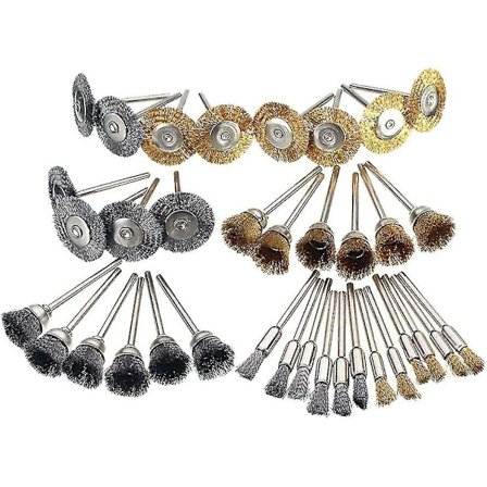 36-pack Slipstenar Borstar Dremel Rotationsverktyg Mässingsbelagda Stålborstar - Perfekt för