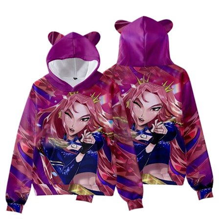 KPop Dæmonjagt Pige Gruppe Katteøre Hættetrøje til Børn, Casual Pullover - Style C - 120CM