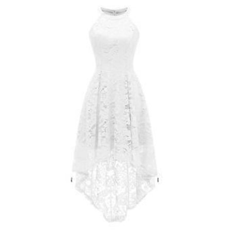 Damekjole Kveld Bryllup Dame Blonde Ermeløs Midi Kjole Cocktail Kveld Festkjole (M Hvit)