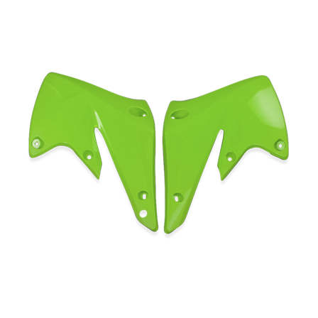 RTech Radiator Shrouds - Green - Kawasaki KX 250F 2004-2005