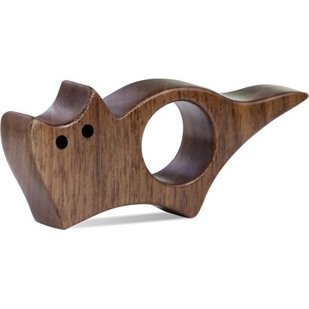 Katteformet bogholder - Glat valnødde bogholder - Tommelfingerformet bogholder - Læseværktøj - Gave til bogelskere (S)