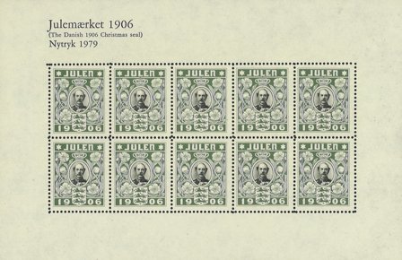 Danmark 1979 - Julemærkeark 1906A - Nytryk - Postfrisk